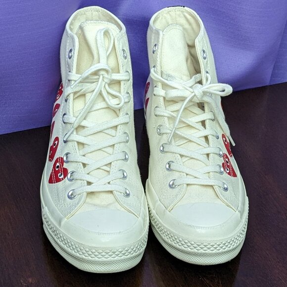 Converse Chuck Taylor All Star 70 Hi Comme des Garcons PLAY Multi-Heart White - Picture 5 of 16